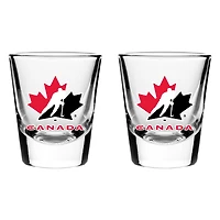 Ensemble de 2 verres à liqueur de collection Canada Hockey