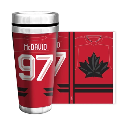 Connor McDavid Hockey Canada 2026 Winter Olympics 16oz. Full Wrap Jersey Travel Mug