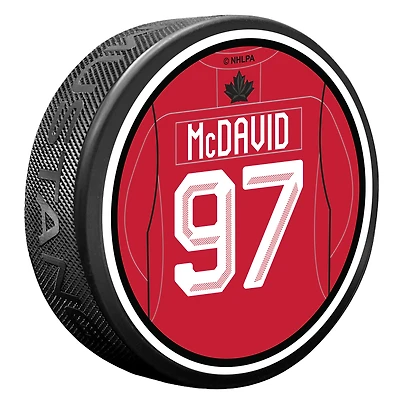 Connor McDavid Hockey Canada 2026 Winter Olympics Textured Puck