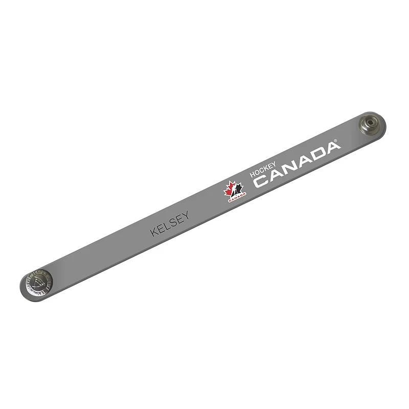 Bracelet fin en cuir personnalisé Hockey Canada blanc