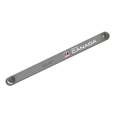 Bracelet fin en cuir personnalisé Hockey Canada blanc