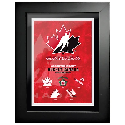 Hockey Canada - 18'' x 24'' Framed Logos to History Print