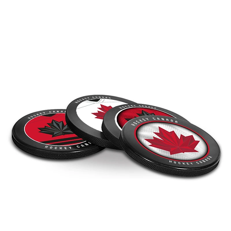 Hockey Canada 4-Pack Puck Coasters Set