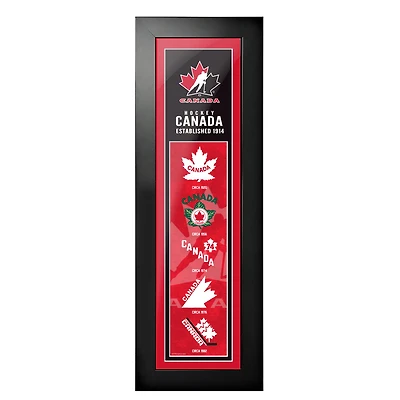 Hockey Canada - 6'' x 22'' Framed Logos to History Print