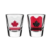 Hockey Canada Home & Away Uniforms 2-Pack Shot Glass Set