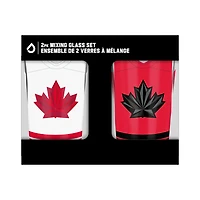 Ensemble de deux verres à mélange Hockey Canada 16 oz (473 ml) domicile et extérieur