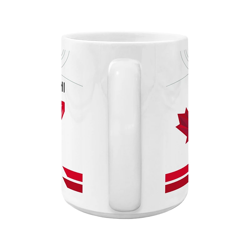 Macklin Celebrini Hockey Canada Home Jersey 15oz Ceramic Mug