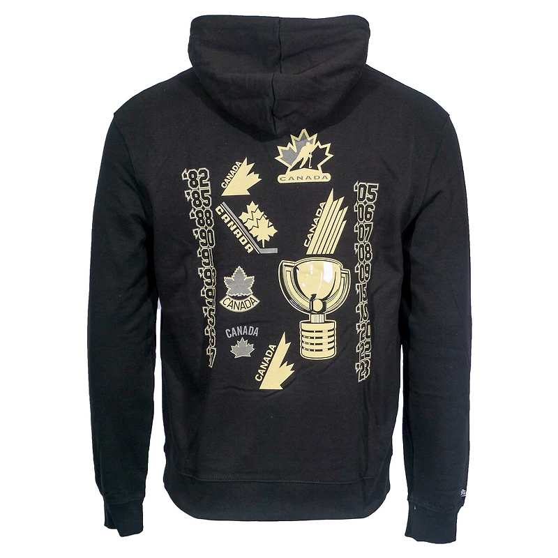 Men's Mitchell & Ness Black Hockey Canada 2025 IIHF World Junior Championship 20-Time Champions Pullover Sweatshirt