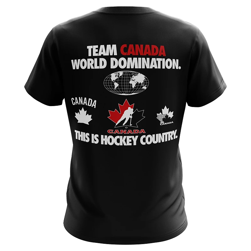 T-shirt Mitchell & Ness noir pour homme, motif domination du hockey canadien