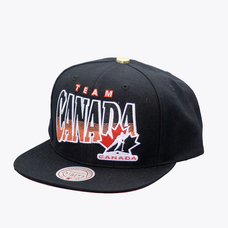 Casquette snapback Mitchell & Ness Hockey Canada noire à dégradé pour homme