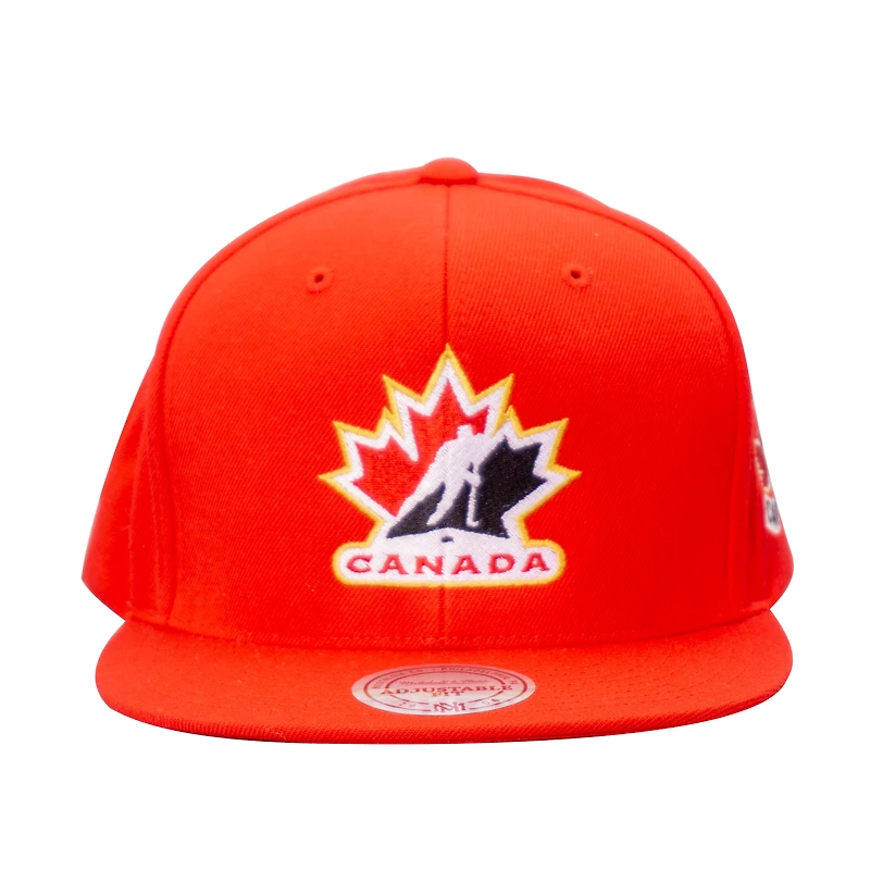 Men's Mitchell & Ness Red Hockey Canada Adjustable Hat