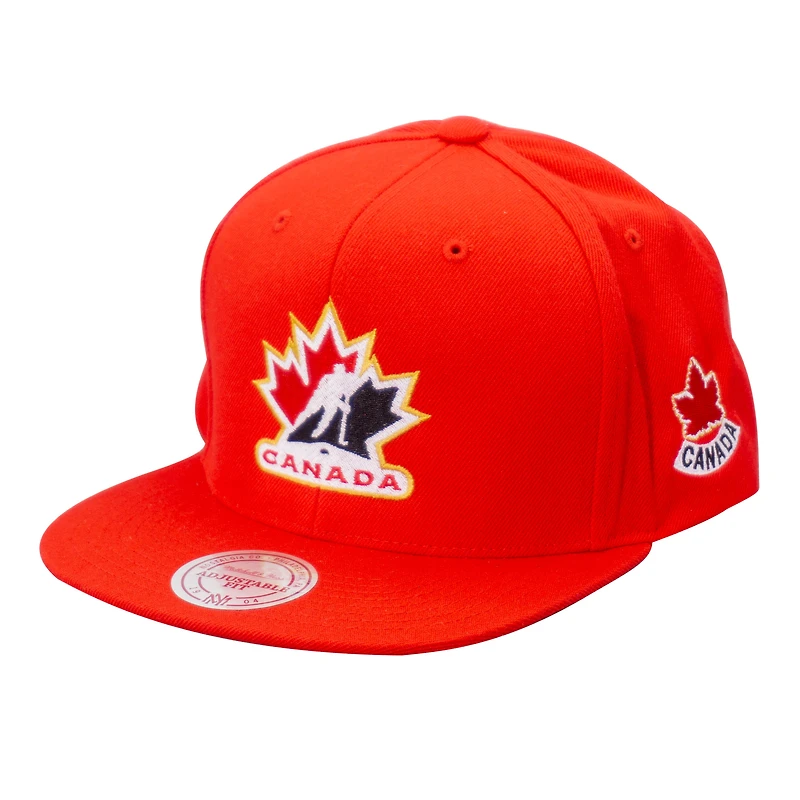 Casquette ajustable Mitchell & Ness rouge Hockey Canada pour homme