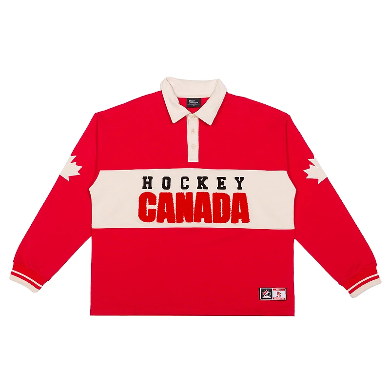 Men's Peace Collective Red Hockey Canada Rugby Polo