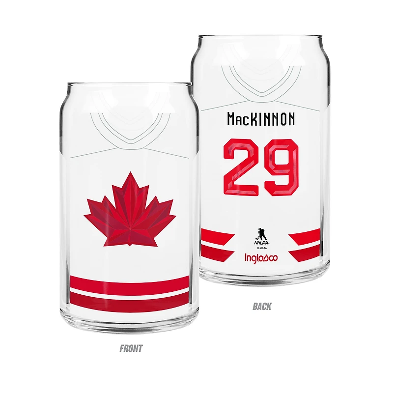 Nathan MacKinnon Hockey Canada 16oz Jersey Can Glass