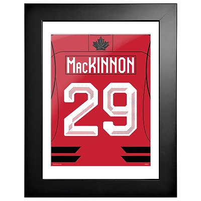 Nathan MacKinnon Hockey Canada 2026 Winter Olympics 12" x 16" Framed Jersey Print