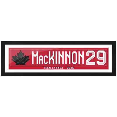 Nathan MacKinnon Hockey Canada 2026 Winter Olympics 6" x 22" Framed Name Print