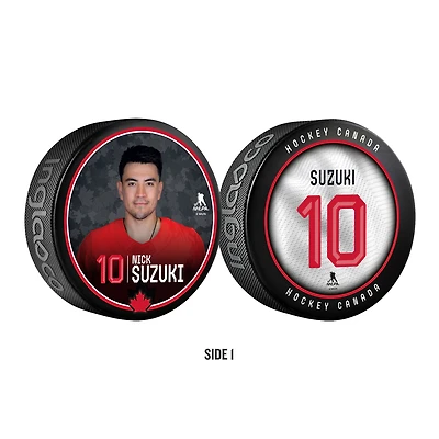 Nick Suzuki Hockey Canada Souvenir Collectors 2-Pack Puck Set