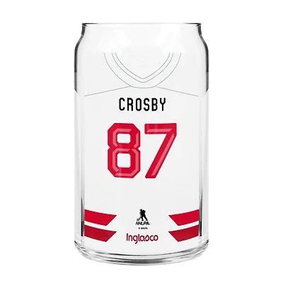 Canette en verre de 473 ml (16 oz) à l'effigie du maillot de Sidney Crosby, Hockey Canada