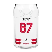 Canette en verre de 473 ml (16 oz) à l'effigie du maillot de Sidney Crosby, Hockey Canada