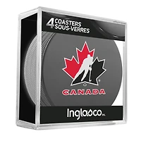 The Sports Vault Hockey Canada Ensemble de quatre dessous de verre en forme de rondelle