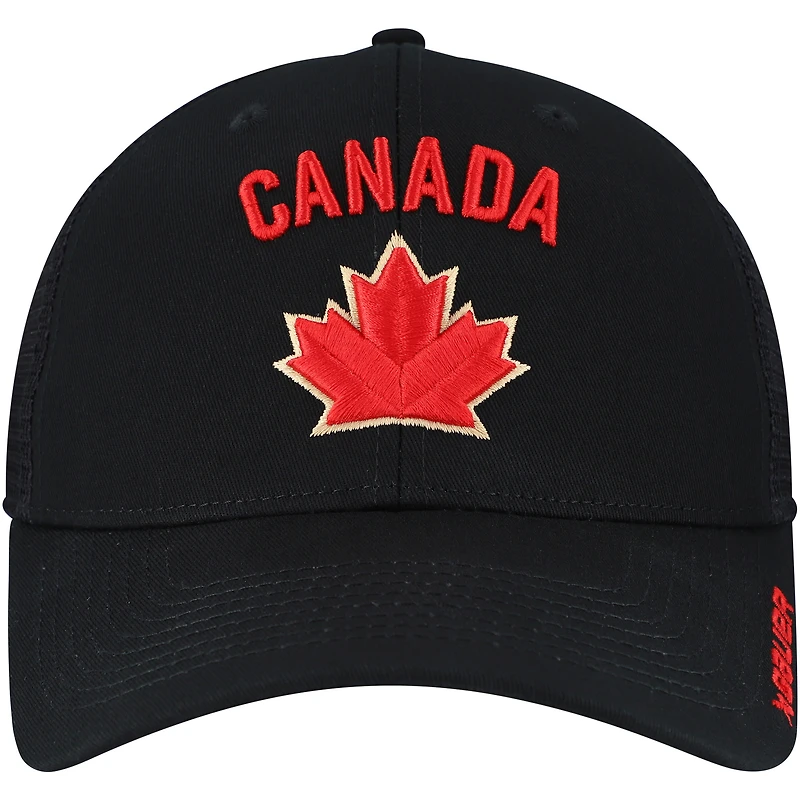 Casquette de camionneur ajustable unisexe noire Hockey Canada 2024