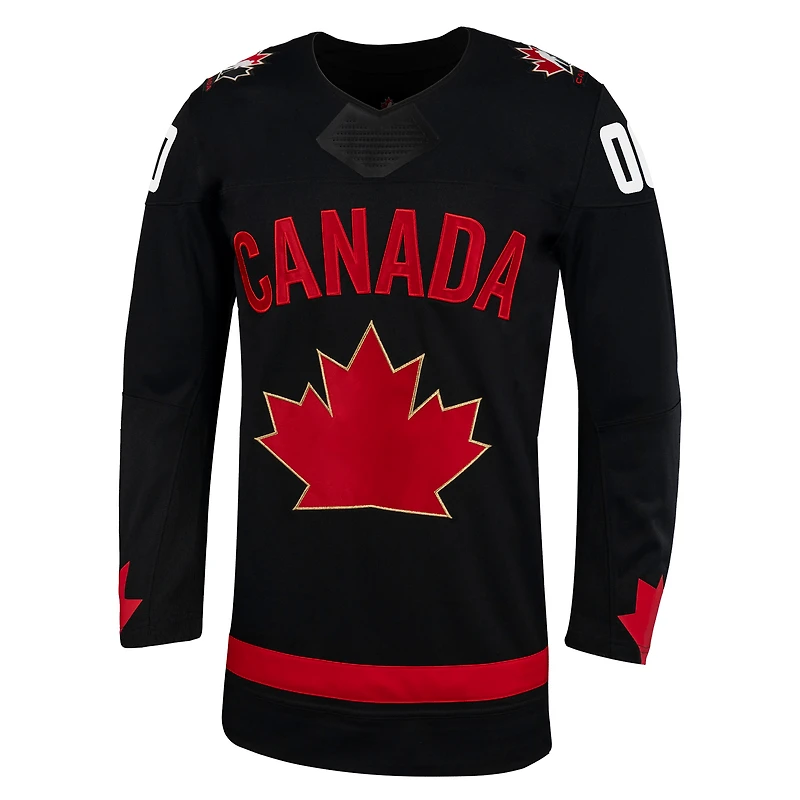 Maillot réplique alternatif personnalisé unisexe noir de Hockey Canada