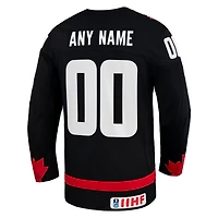 Maillot réplique alternatif personnalisé unisexe noir de Hockey Canada