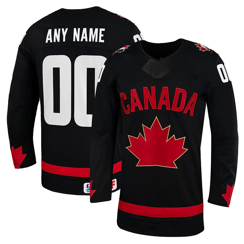 Maillot réplique alternatif personnalisé unisexe noir de Hockey Canada