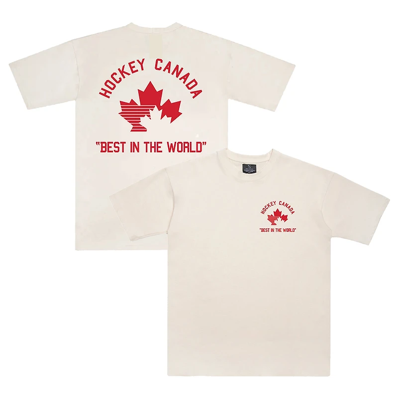 T-shirt unisexe Peace Collective crème Hockey Canada Heavyweight Meilleur au monde