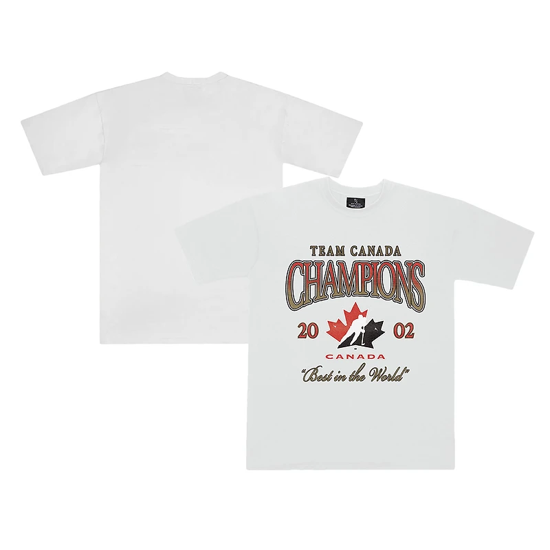 Unisex Peace Collective White Hockey Canada 2002 Champions Heavyweight T-Shirt
