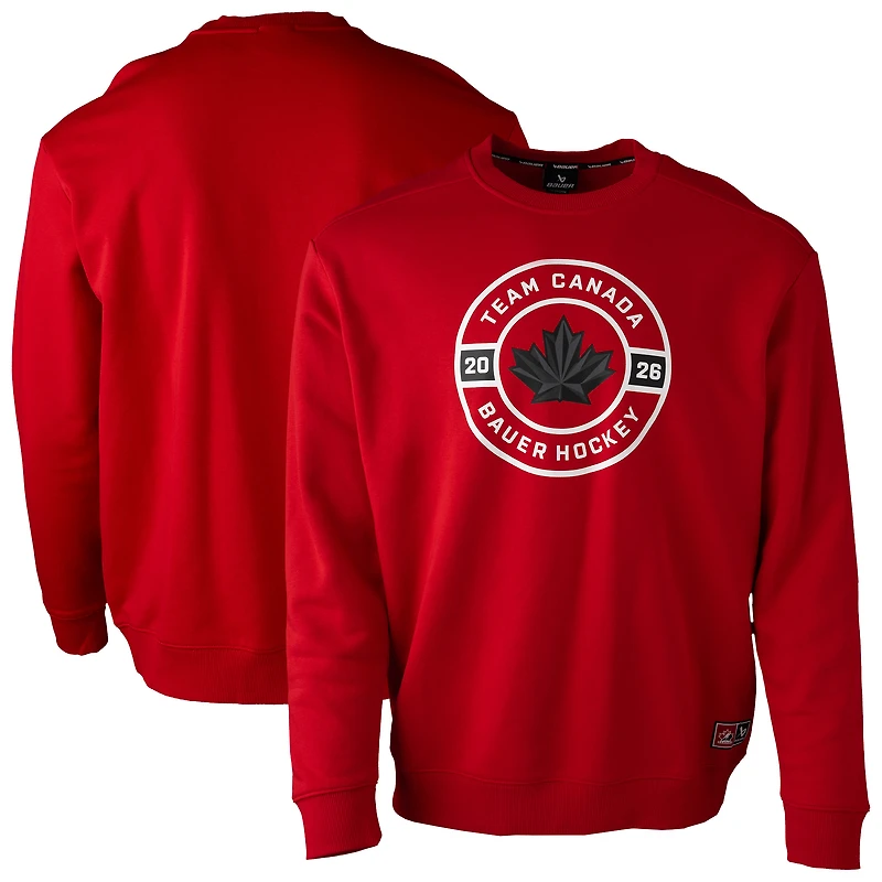 Unisex Red Hockey Canada Circle Sweatshirt
