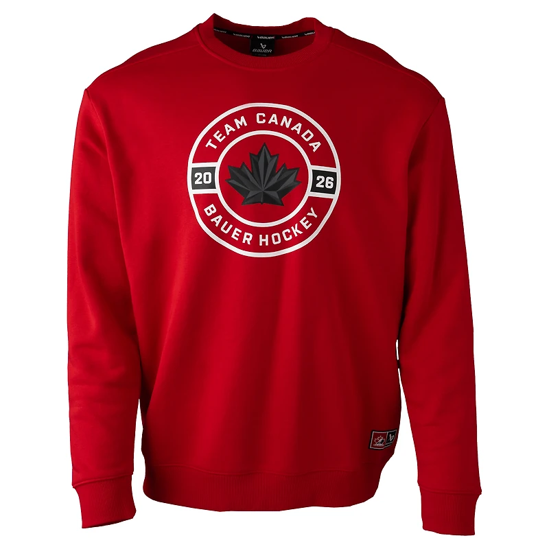 Unisex Red Hockey Canada Circle Sweatshirt