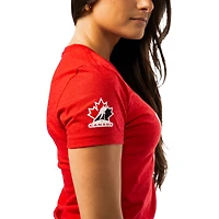 T-shirt graphique rouge de Hockey Bauer pour femmes, motif Canada