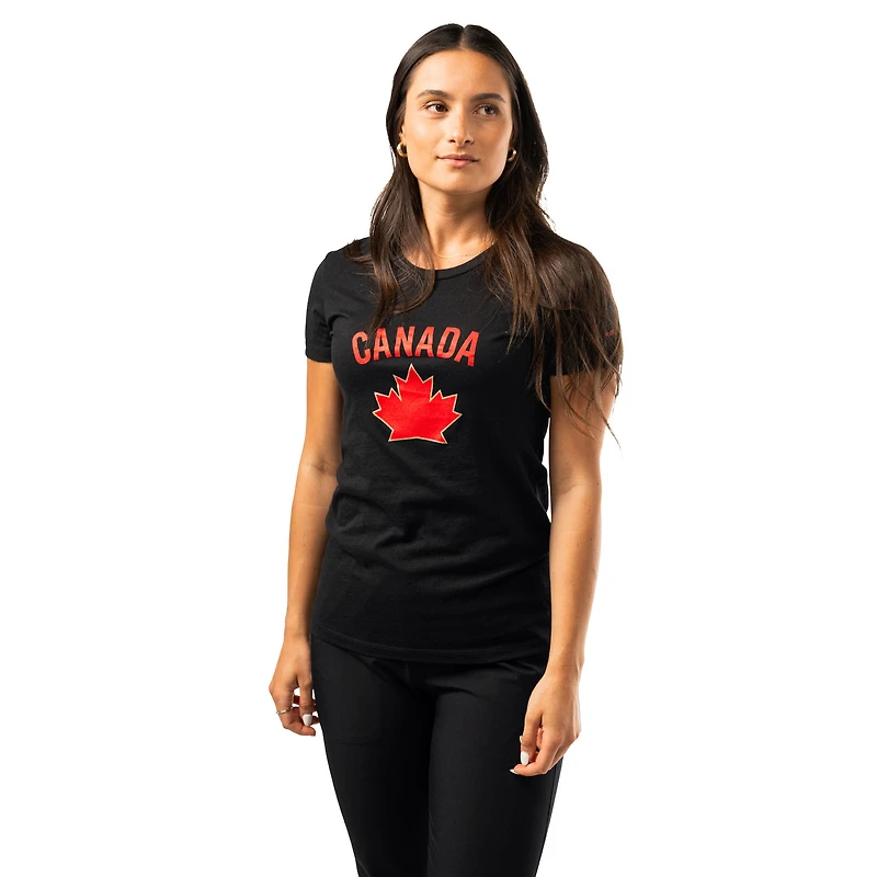 Women's  Black Hockey Canada Graphic T-Shirt