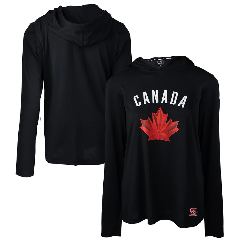 Sweat à capuche noir pour femmes Hockey Canada