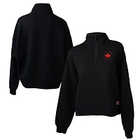 Women's Black Hockey Canada Quilted Half-Zip Jacket