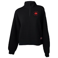 Women's Black Hockey Canada Quilted Half-Zip Jacket