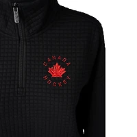 Veste matelassée demi-zip noire pour femme Hockey Canada