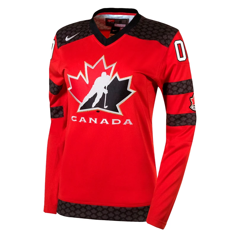 Chandail pour femmes Nike Replica de Hockey Canada rouge personnalisé