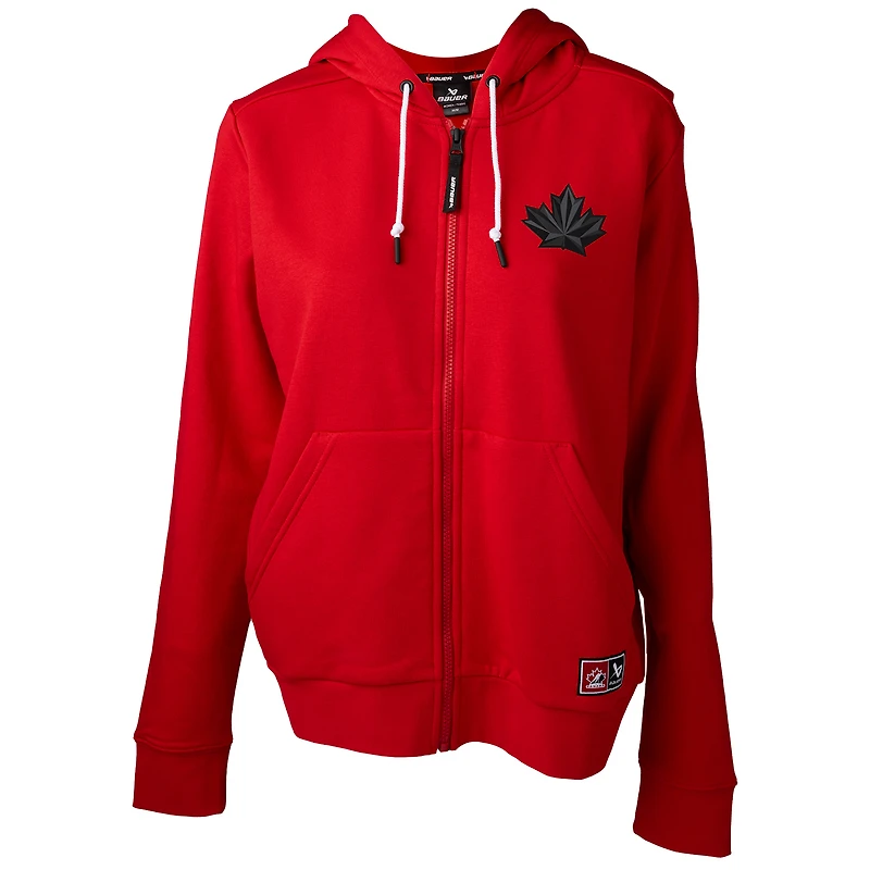 Sweat à capuche zippé rouge pour femmes de Hockey Canada