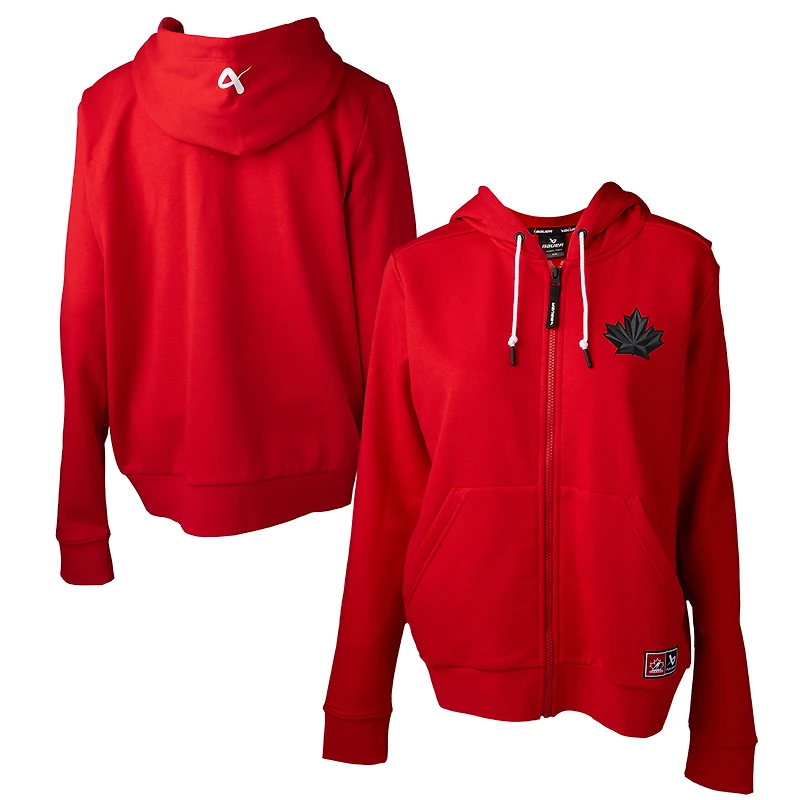 Sweat à capuche zippé rouge pour femmes de Hockey Canada
