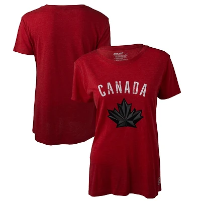 Women's Red Hockey Canada Tri-Blend T-Shirt