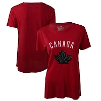T-shirt rouge pour femmes Hockey Canada en mélange de trois matières
