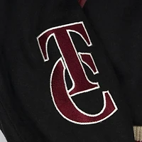 Women's SPORTS CLUB ATELIER  Black Hockey Canada Leaf & Legacy Full-Snap Varsity Bomber Jacket
