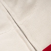 Veste d'hiver en maille zippée intégrale couleur crème de l'atelier SPORTS CLUB ATELIER pour femmes, Hockey Canada.
