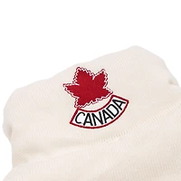 Veste d'hiver en maille zippée intégrale couleur crème de l'atelier SPORTS CLUB ATELIER pour femmes, Hockey Canada.
