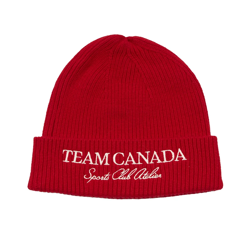 Atelier du club de sport féminin Hockey Canada Bonnet tricoté rouge à revers