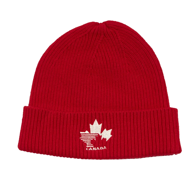 Atelier du club de sport féminin Hockey Canada Bonnet tricoté rouge à revers