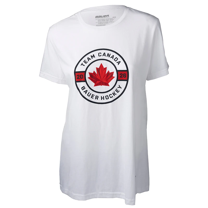 Women's White Hockey Canada Circle T-Shirt