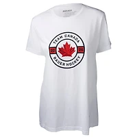 Women's White Hockey Canada Circle T-Shirt